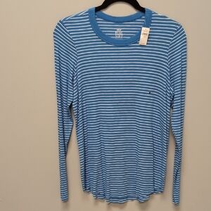 Aerie Real Soft Long Sleeve. Size Medium. Blue And White Stripes. NWT